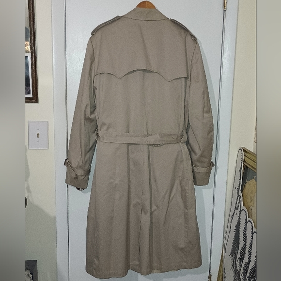 Trench Coat 48X TALL CERNIE VTG Double Breasted Belted Removable faux fur Liner - Picture 3 of 9
